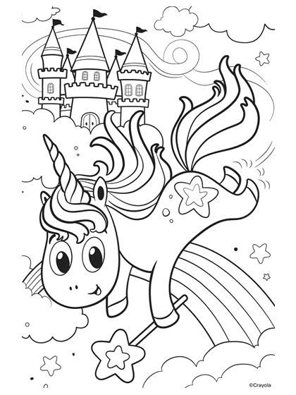 Unicorn Princess Castle Coloring Page