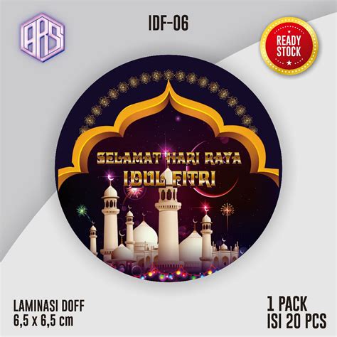 Jual 20PCS Sticker Bulat Idul Fitri Sticker Lebaran Ramadan Cookies