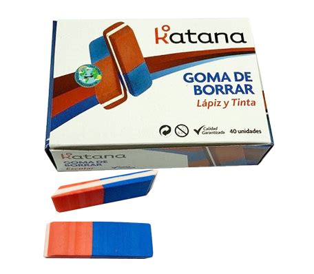 Gomas P Borrar Azul Rojo Katana x40 unid ESTELA MONTENEGRO LIBRERÍAS