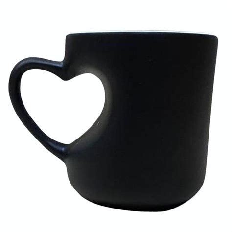 Capacity 150 Ml Ceramic Sublimation Heart Shape Handle Coffee Mug For