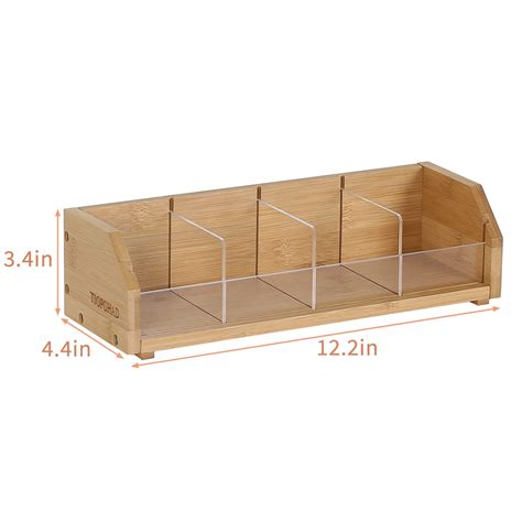 TIOPGHAD 𝑺𝒎𝒂𝒍𝒍 𝑩𝒂𝒎𝒃𝒐 Tea Bag holder, Wood countertop tea organizer basket Storage Box tea ...