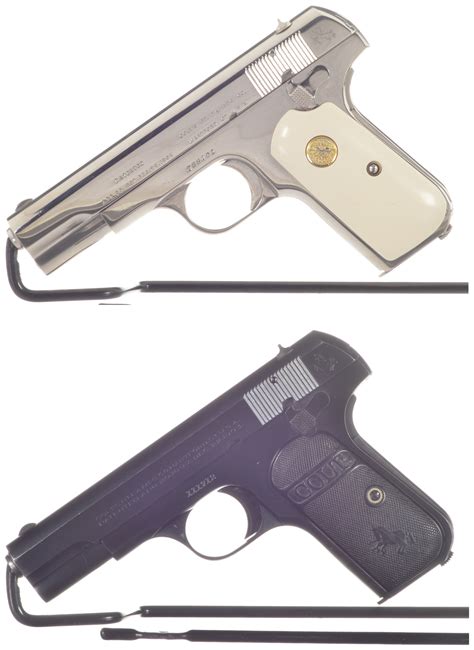 Two Colt Pocket Hammerless Semi Automatic Pistols Rock Island Auction