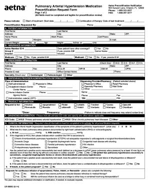 Fillable Online Pulmonary Arterial Hypertension Precertification