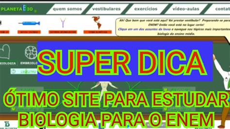 Dica De Site Para ESTUDAR BIOLOGIA SITE PLANETABIO YouTube