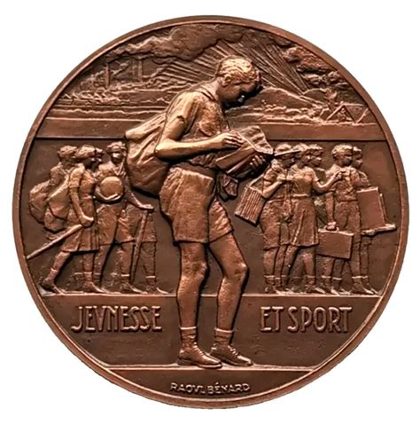 MÉDAILLE ART DECO Jeunesse et Sport offert par le Ministre par Raoul