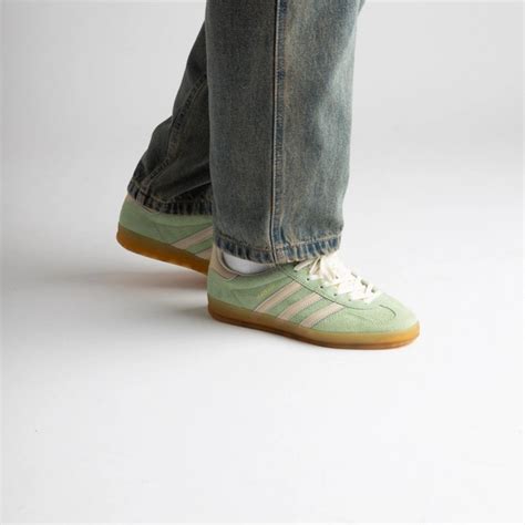 Adidas Gazelle Indoor Semi Green Sparkalmost Yellowcream White