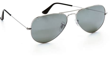 Ray Ban Mirrored Original Aviator Sunglasses In Silver Lyst