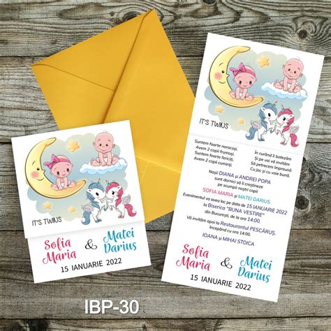 Invitatii Botez Cu Plic Colorat Minnie Ib Marturii Botez