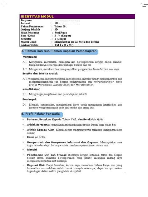 Modul Ajar Seni Rupa Unit 5 Pdf