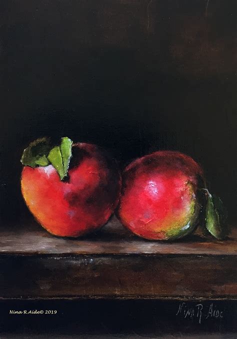 Red Apples Original Oil Painting By Nina R Aide Fine Art Still Etsy