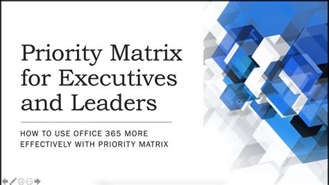 How Executives And Leaders Succeed With Priority Matrix Youtube