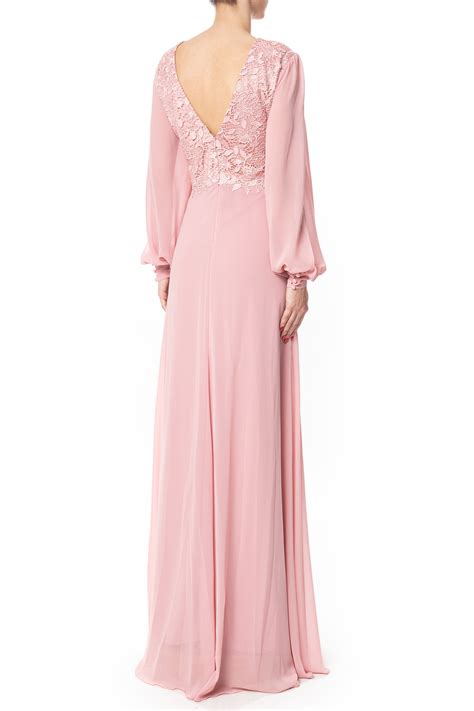 Dress Go Vestido Longo Crepe Rosa Dg Marketplace De