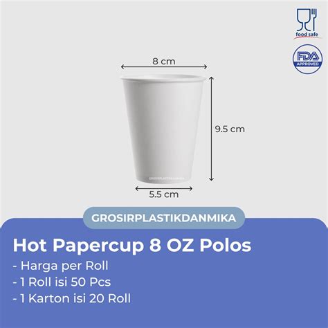 Jual PAPER CUP 8 OZ POLOS PUTIH GELAS KERTAS 8OZ GELAS 240ML TAHAN