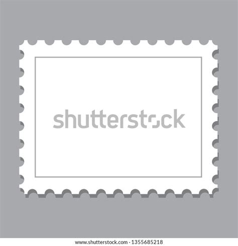 Blank Postage Stamp Template Isolated On Stock Vector (Royalty Free ...