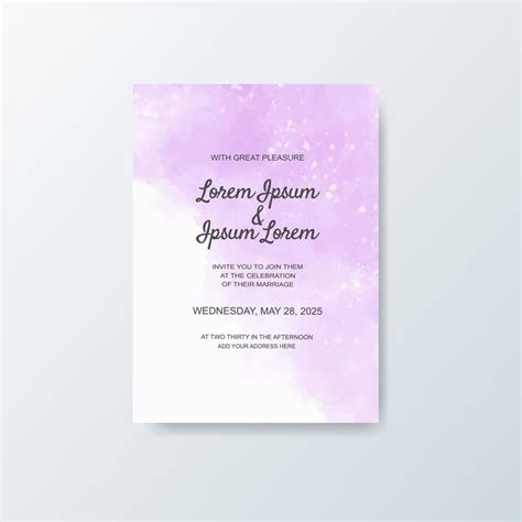 Wedding Invitation With Abstract Watercolor Background 5725741 Vector