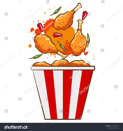 Fried Chicken Vector Graphic Clipart Royalty Free Stock Vector 1429925726