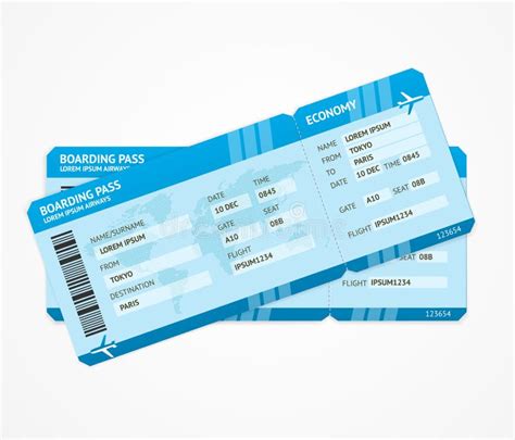 Boarding Pass Ticket Set Vector Stock Vector Illustration Of Card