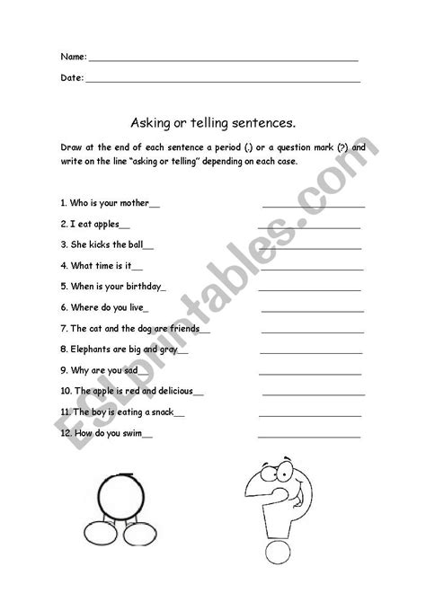 Asking Or Telling Esl Worksheet By Crisy