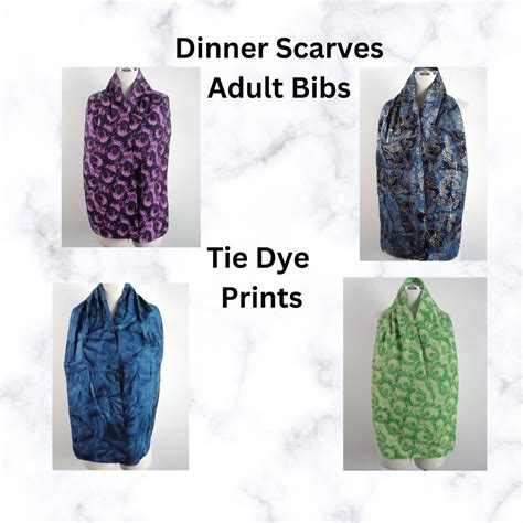 Adult Bib Dinner Scarf Seniors Nursing Home Handicap Clothing Protection Tie Dye Prints Etsy