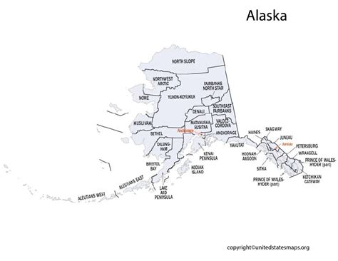 Alaska County Map County Map Of Alaska With Cities