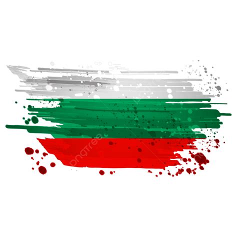 Bulgaria Flag Watercolor Paint Brush Transparent Background Bulgaria