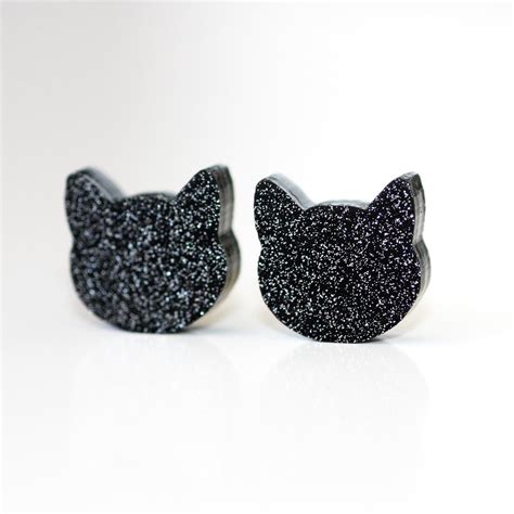 Black-Cat-Stud-Earrings - TheFab20s