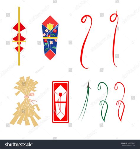 Various Noshi Form Noshi Decorations Attached Stock Vector (Royalty ...