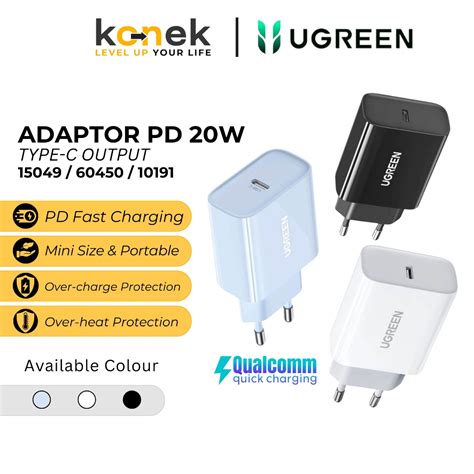 Jual Ugreen Kepala Charger Iphone PD 20W Fast Charging Include Kabel