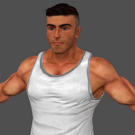 3D Model Bodybuilder Character VR AR Low Poly CGTrader