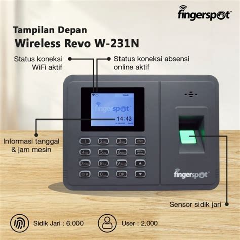 Jual Fingerspot Revo W231N Mesin Absensi Sidik Jari WiFi Network LAN