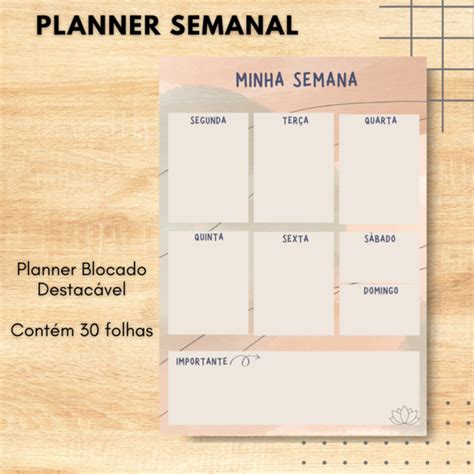 Planner Semanal De Mesa Elo7 Produtos Especiais