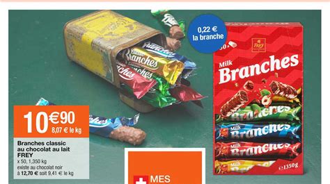 Promo Branches Classic Au Chocolat Au Lait Frey Chez Migros France