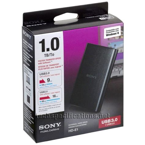 Sony Hd E B External Hard Drive Tech Specs