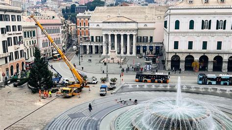 Genova Anticipata Alle Laccensione Dellalbero In Piazza De