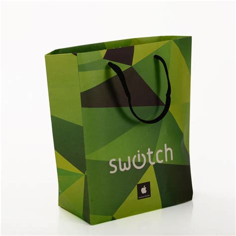 Green Luxury Custom Printed Packaging Bags , Paper Bags With Company Logo