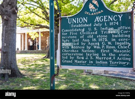 Union Agency Historical Marker At The Five Civilized Tribes Museum In