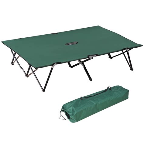 Outsunny Portable Cot Bed Compact Collapsible Camping Bed With Sleeping