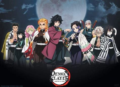 ABYstyle Demon Slayer Pillars Poster 52x38cm Demon Slayer Fond D