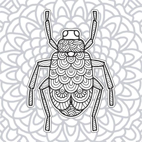 Insect Mandala Coloring Pages 8772342 Vector Art At Vecteezy