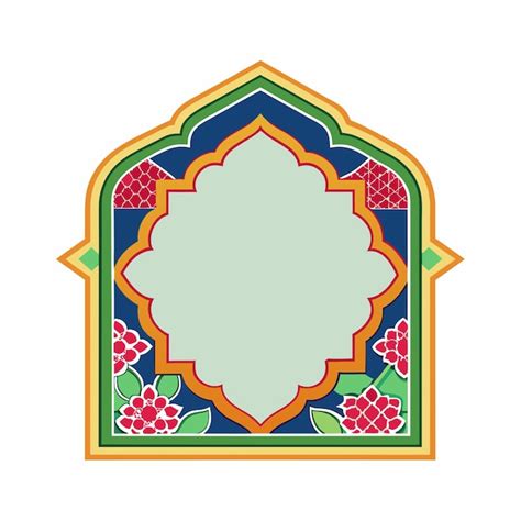 Mughal Garden Frame Vector Illustration Premium Ai Generated Vector