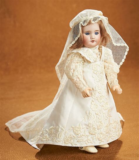 French Bisque Bebe Bleuette In Bridal Ensemble