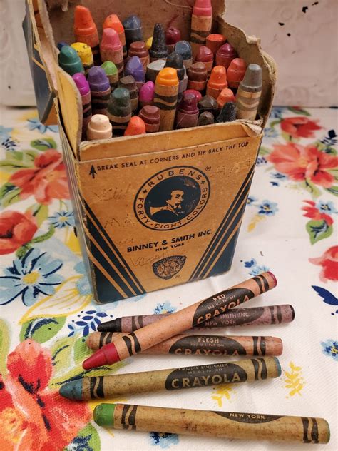 Vintage Box Crayola Crayons No S Etsy