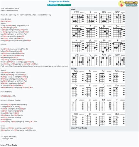 Chord: Pangarap Na Bituin - Sarah Geronimo - tab, song lyric, sheet, guitar, ukulele | chords.vip