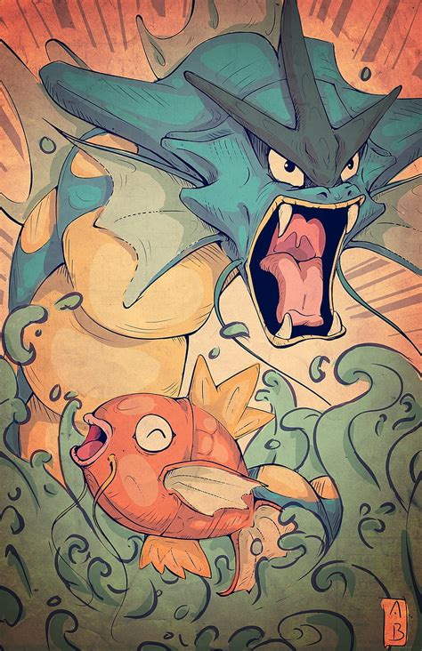 Pokémon Lake of Rage Gyarados Magikarp HD wallpaper Wallpaperbetter