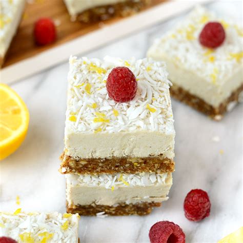 Raw Lemon Coconut Cheesecake Bars Gluten Free Lemon Bars Coconut