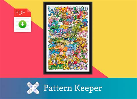 Epic Pokemon Generation I Shiny Pattern Keeper Cross Stitch Etsy De