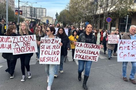 Stotine Ljudi Na Ulici Protesti U Beogradu Zbog Tragedije U Novom Sadu