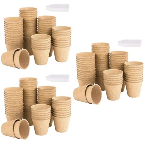 3 SETS PULPE Gobelet En Papier Pots De Plantes Pépinière EUR 34 58