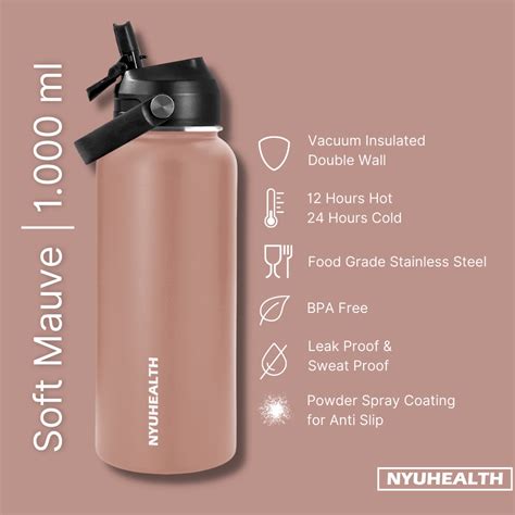 Jual Nyuhealth Double Wall Vacuum Insulated Water Bottle Capacity 1