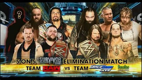 Wwe Survivor Series 2016 5 On 5 Survivor Series Elimination Match Team Raw Vs Team Smackdown